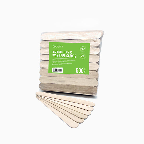 Barneys Disposable Wooden Wax Applicators - Jumbo - 500 Pieces