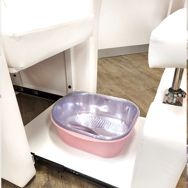 Barneys Mani & Pedi Spa Treatment Chair White Upholstery - No Plumbing - Package Deals