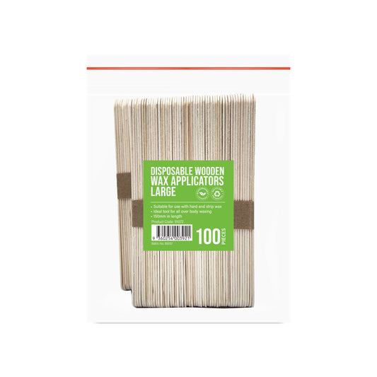 Barneys Disposable Wooden Wax Applicators Large - 100 Pieces