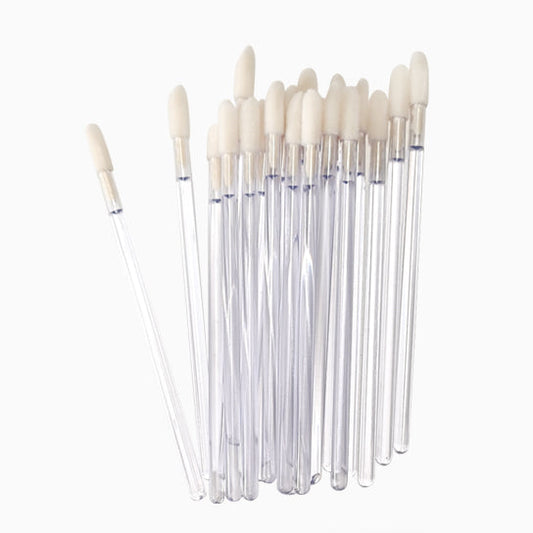 Barneys Disposable Doe Foot/Angled Lip Gloss Brush Applicator - 20 Pieces