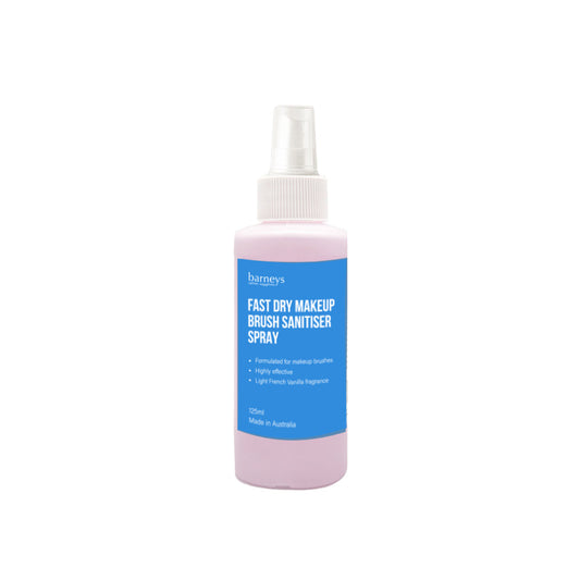 Barneys Fast Dry Make-up Brush Sanitiser Vanilla Scent - 125ml Spray Bottle