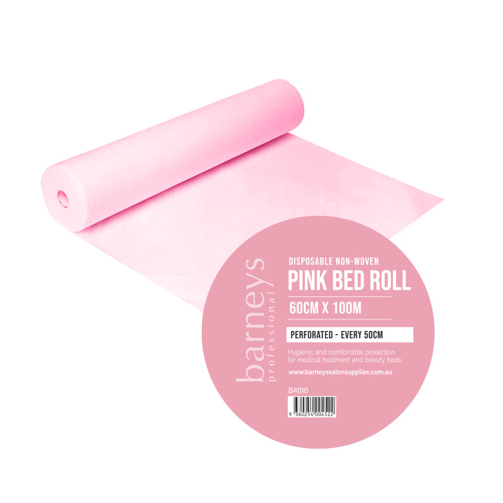 Barneys Disposable Non-Woven Bed Roll - Pink - Perforated every 50cm - 60cm x 100m