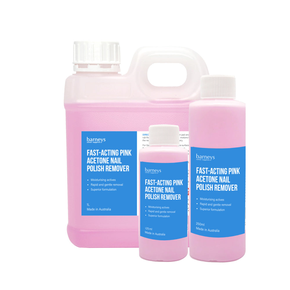 Barneys Fast-Acting Pink Acetone Nail Polish Remover - 250ml