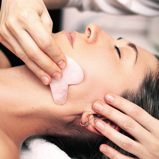 Rose Quartz Facial Roller & Gua Sha Sculpting Tool Set