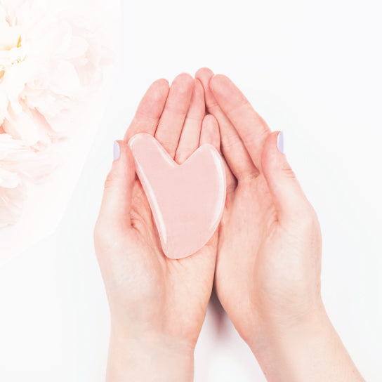 Rose Quartz Facial Roller & Gua Sha Sculpting Tool Set